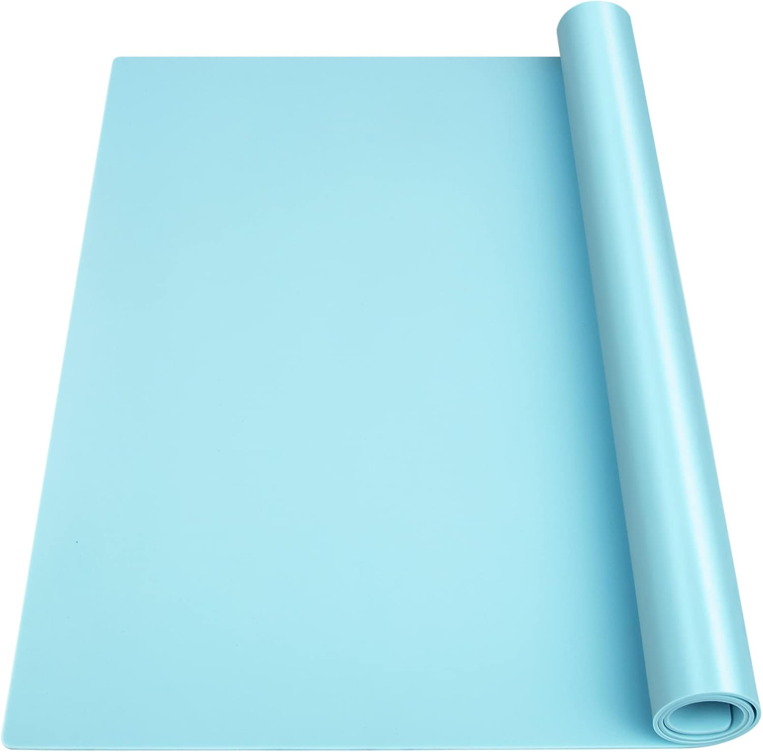 Silicone Mats for Kitchen Counter, Nonslip Silicone Mats for Crafts Countertop Protector Heat Resistant Mat (78.7” x 24” x 0.08”, Cyan)