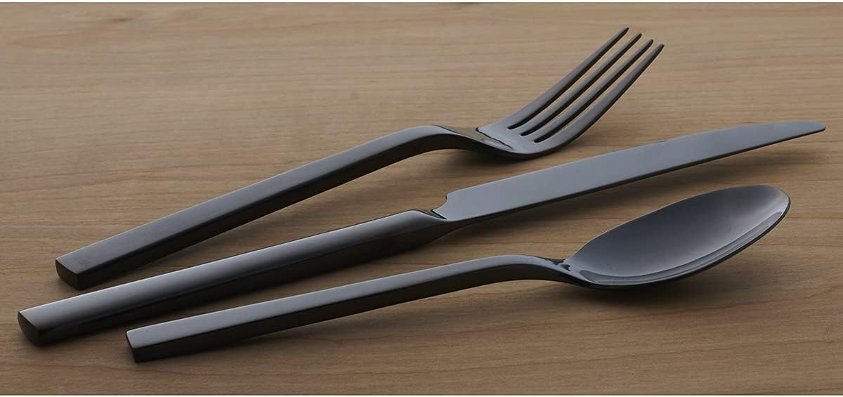 Oneida Chef's Table Black 20 Piece Everyday Flatware Set, Service for 4, 18/0 Stainless Steel, Silverware Set