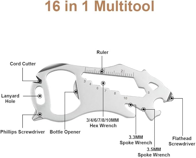 12 in 1 Keychain Multi-tool, Gifts for Men Boyfriend Dad, Father's Day Birthday Gifts, Mini EDC gadgets Tool Gear Bottle Opener for Camping Survival