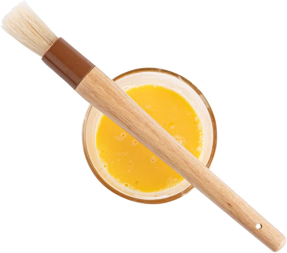 Restaurantware-Pastry Tek 1 Boar Bristles Pastry Brush, 11.8 Inches Buttering Tool â€“ Hardwood Handle, Built-In Hanging Hole, Wood Basting Applicator, Sturdy Ferrule, For Glazing And Basting