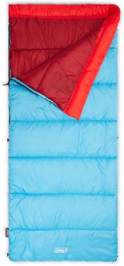 Coleman Flatlands Sleeping Bag, Made from 100% Recycled Material, Cool Weather Adult Sleep Sack