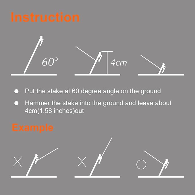 Eurmax USA 10 inch Multiuse Heavy Duty Steel Tent Stakes Tarp Pegs Camping Stakes for Outdoor Camping Canopy and tarp with 4 Ropes 10FT Length