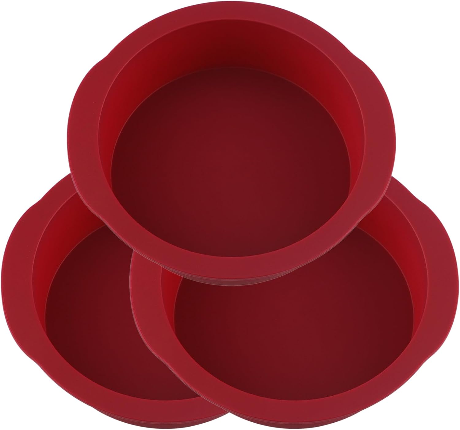 Nalchios 6 inch Silicone Round Cake Pans Set of 3, Non-stick Easy Releasing Mini Cake Pans, Flexible BPA Free Silicone Baking Mold Pans for Layer Cake, Mini Cake Pizza, Cheese Cake, Chocolate Cake