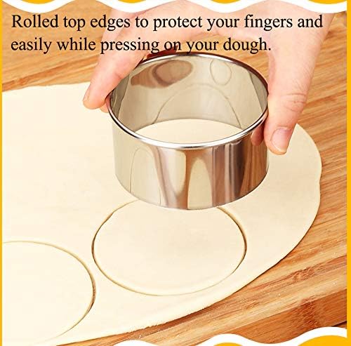7 Pieces Stainless Steel Cookie Cutter Set Biscuit Plain Edge Round Cutters Sizes Shape Molds Ranging from 2-4.3 Inches
