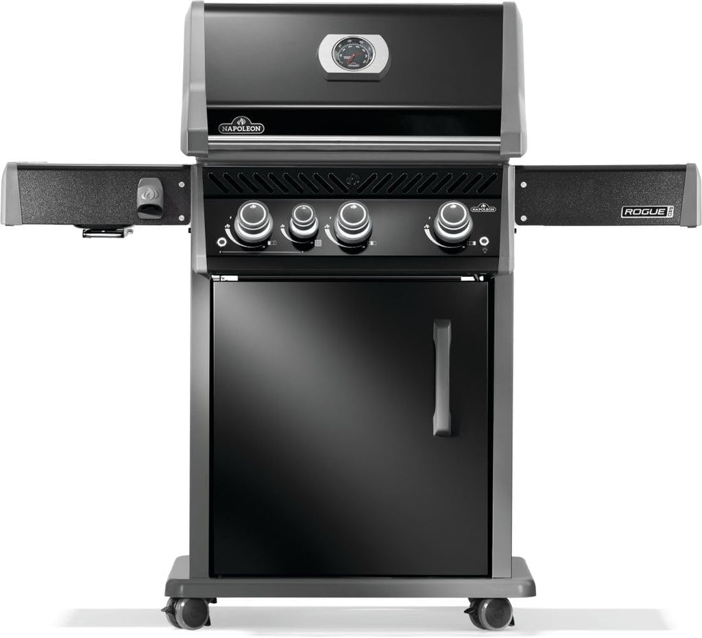 Napoleon Rogue PRO 425 Propane Gas Grill with Infrared Side Burner, Black, Durable 4-Burner Backyard Grill