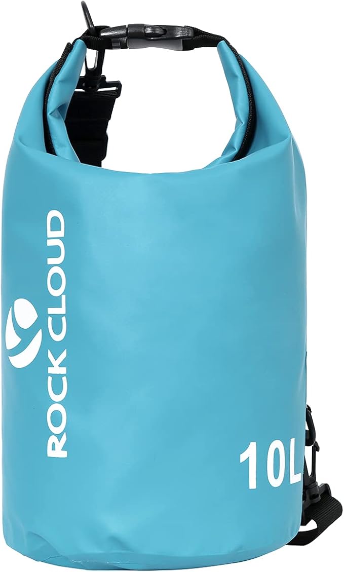 ROCK CLOUD Dry Bag Waterproof 10L Dry Sack for Kayaking Rafting Boating Beach Surfing Swimming Canoe Camping Hiking Fishing Ski, Lake Blue