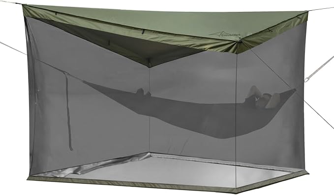 Hammock Screen House with 2 Openings, Lightweight Camping Tarp Tent Mosquito Net for Camping, Picnics, Backyard and Backpacking