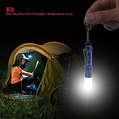 K3 Mini AAA Keychain Flashlight Small Bright Pocket Flashlight 150 Lumens 3 Modes,Multipurpose EDC Flashlight Hat lamp Camp Tablelamp Candle for Dog Walk Emergency Parents Kids Gift