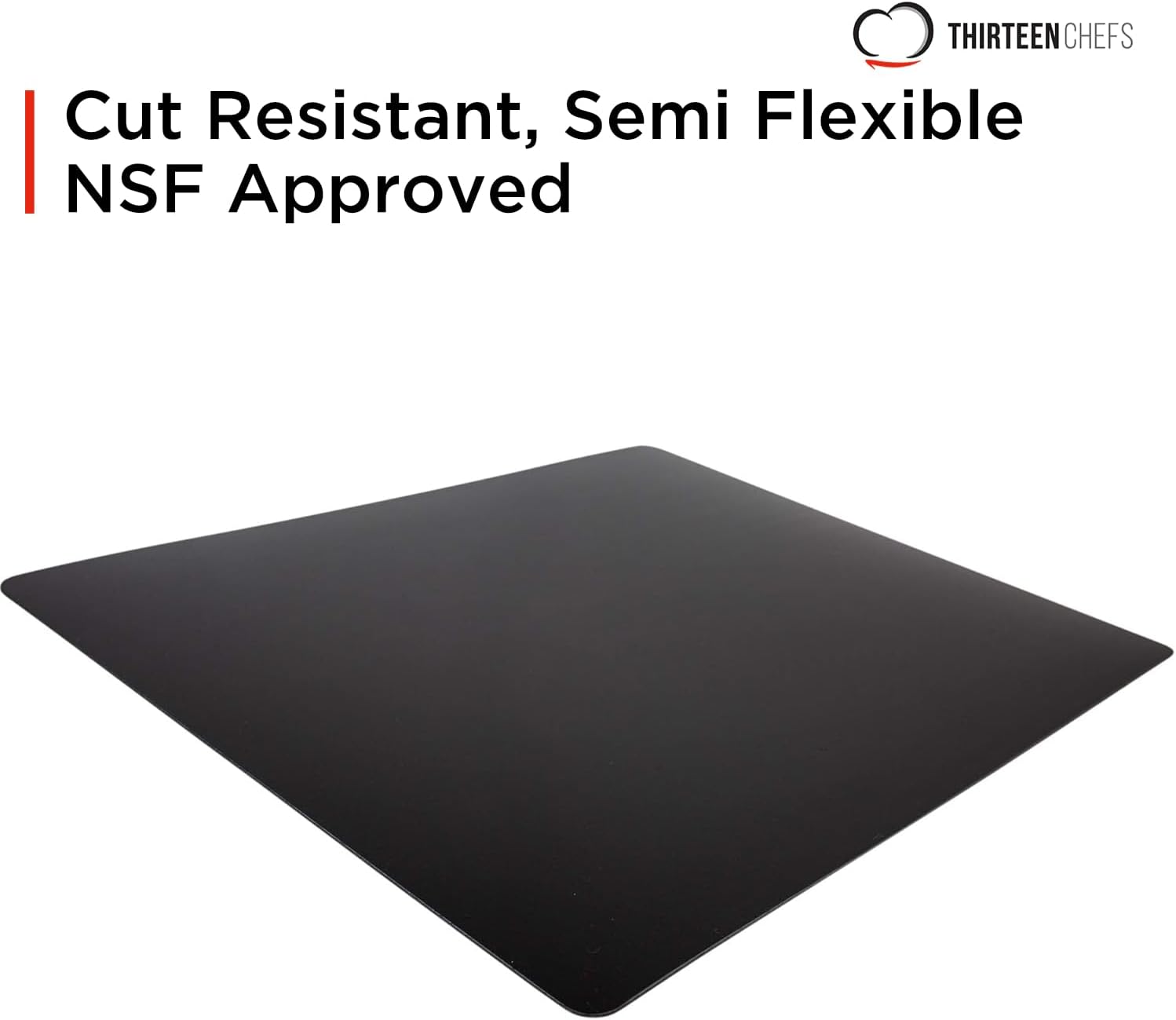 Commercial Grade Cutting Board Mats 15 x 12 Inch - 4 Pack Set, Flexible 1/16" Inch Thick Black Plastic, Made from HDPE and NSF Approved for Food Service