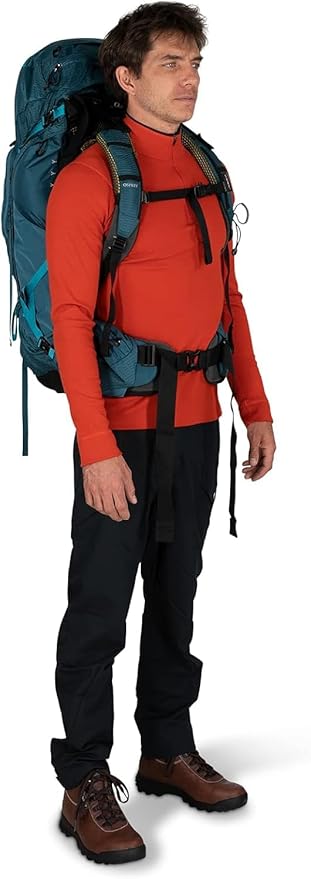 Osprey Atmos AG 65L Men's Backpacking Backpack, Venturi Blue, L/XL