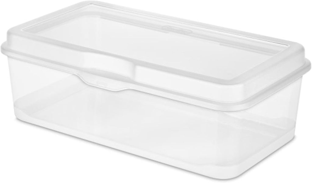 Sterilite 24-Pack FlipTop Stackable Rectangular Storage Bin with Hinging Lid, Clear