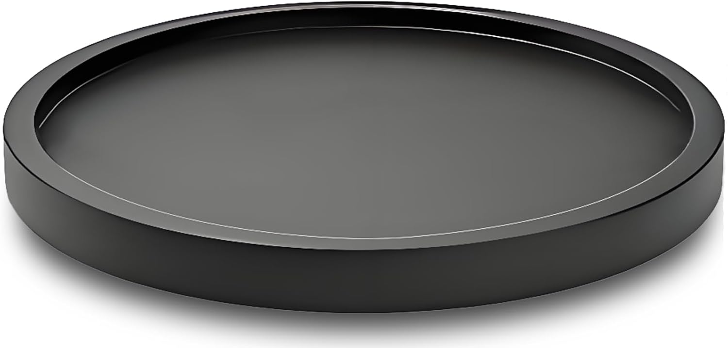 12" Black Bamboo Lazy Susan Organizer Kitchen Turntable for Cabinet Pantry Table Organization