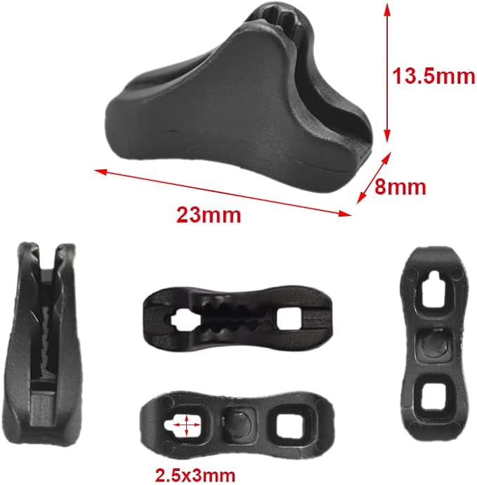 12Pack Ultralight Guyline Tensioners Tent Guyline Cord Rope Adjuster for Outdoor Camping Hiking Tent Tarp Canopy Shelter (Black,fit 1-2.5mm Paracord)