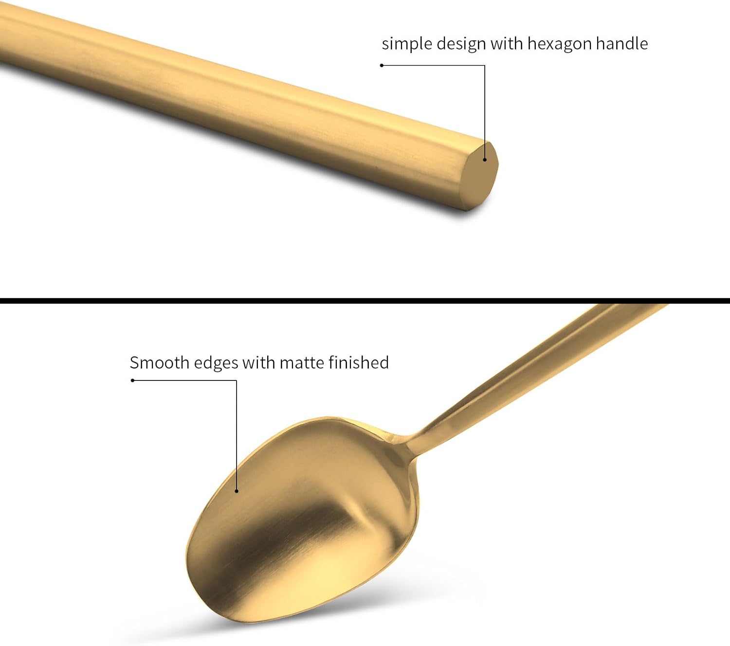 30-Piece Matte Gold Silverware Set, Hand Forged Utensil, Stainless Steel Flatware Set, Hexagon Handle Cutlery Set for Home Hotel Use, Service for 6