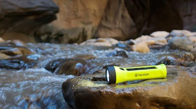 Journey 300 Solar LED Waterproof Flashlight with USB Phone Charger, Yellow