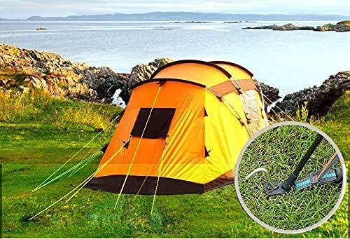 AAGUT Tent Stakes 9 Inch 8 Pcs Tent Pegs for Camping, Inflatable Metal Ground Galvanized Steel Stakes, Heavy Duty Camping Spikes, Outdoor Rug Stakes