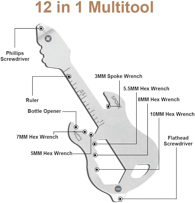 12 in 1 Keychain Multi-tool, Gifts for Men Boyfriend Dad, Father's Day Birthday Gifts, Mini EDC gadgets Tool Gear Bottle Opener for Camping Survival