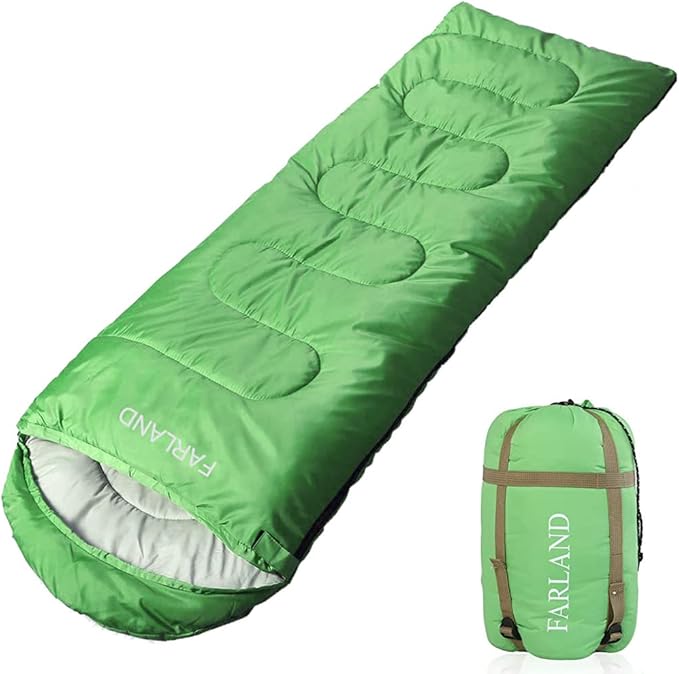 FARLAND Sleeping Bags 30℉ for Adults Teens Kids with Compression Sack Portable and Lightweight for 3-4 Season Camping, Hiking,Waterproof, Backpacking and Outdoors