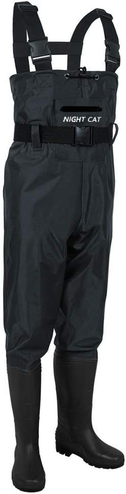 Night Cat Fishing Waders for Men Women Waterproof Hunting Chest Wader with Bootfoot Belt Breathable Lightweight Size 6 to 14