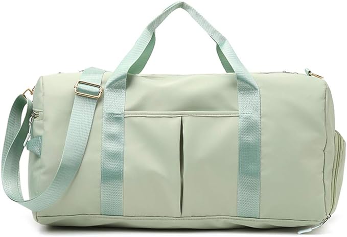 KARRESLY Sports Gym Bag for Women or Men Travel Duffel Bag with Wet Pocket and Shoes Compartment for Training Swim Yoga(Green)