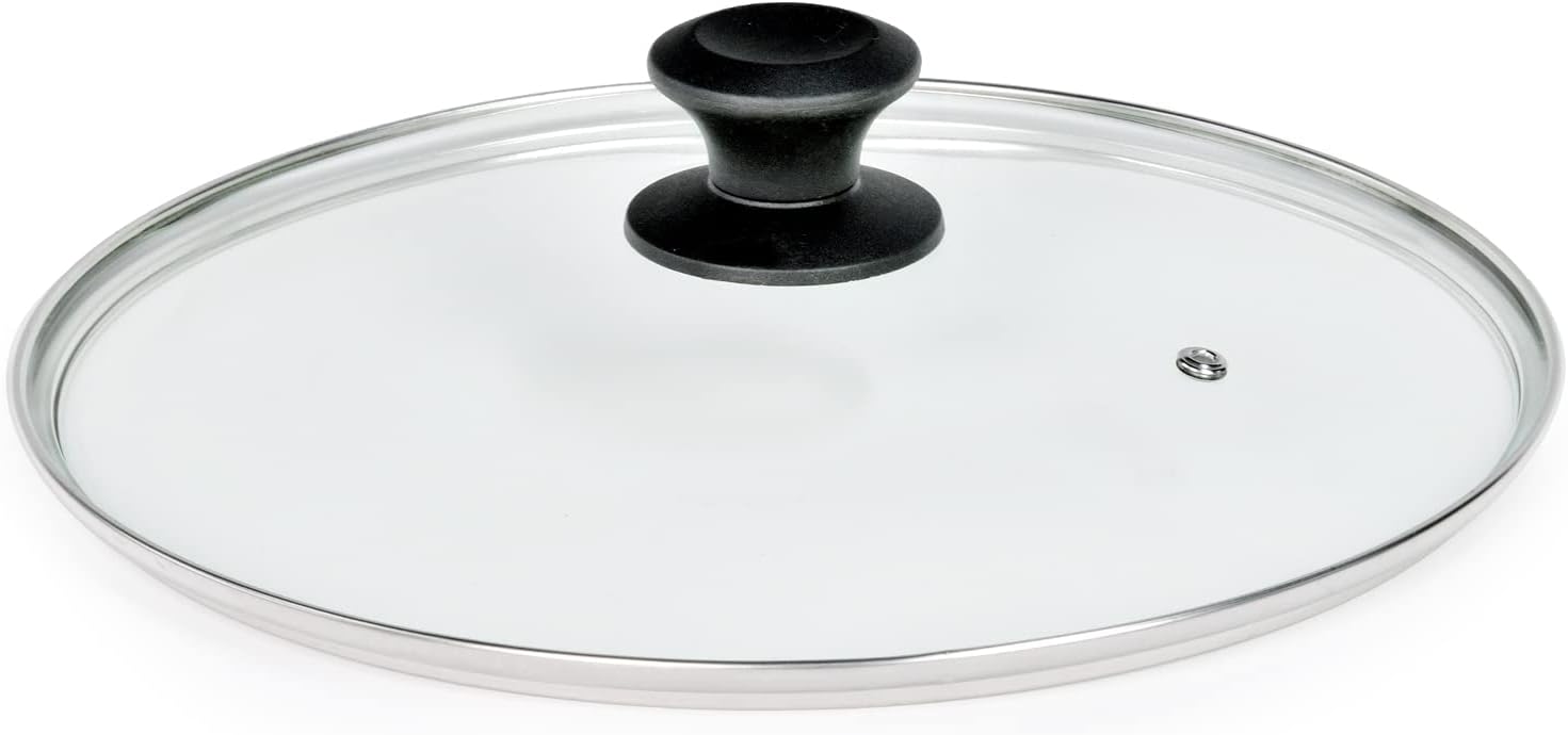 11 In Glass Lid for Frying Pan, Tempered Replacement Cover Compatible with All 11 Inches Cookware for Skillets, Round Cast Iron, Cast Aluminium, Stainless Steel Pans &Pots