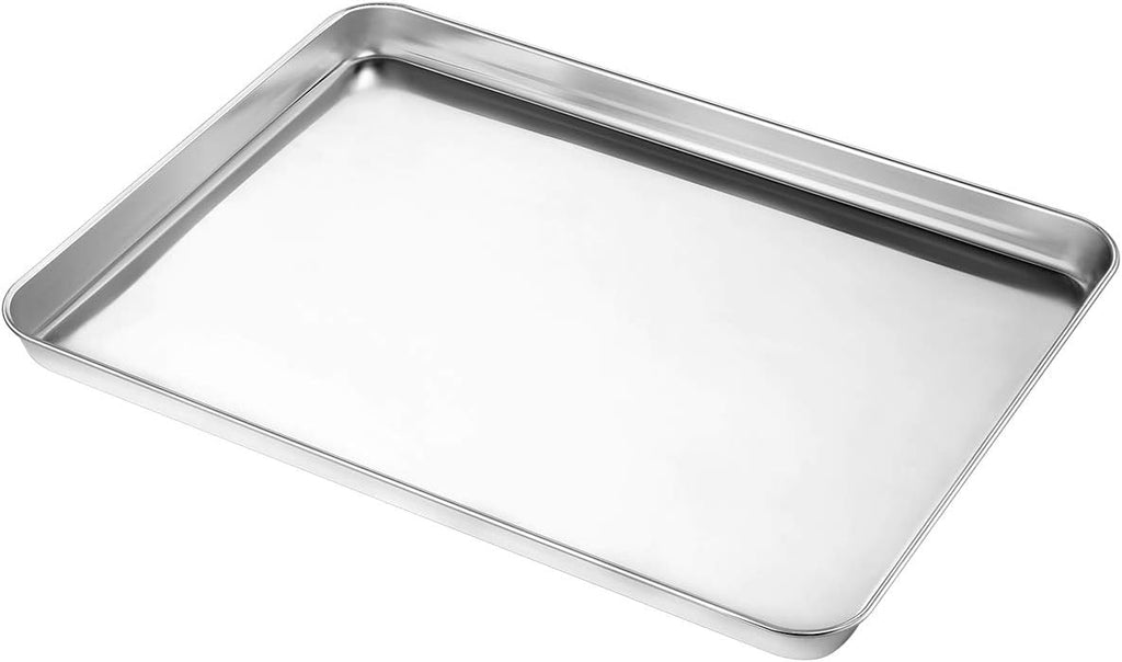 Wildone Baking Sheet Set of 3, Stainless Steel Cookie Sheet Baking Sheet Pan, 9/12/16 Inch, Non Toxic & Heavy Duty & Easy Clean