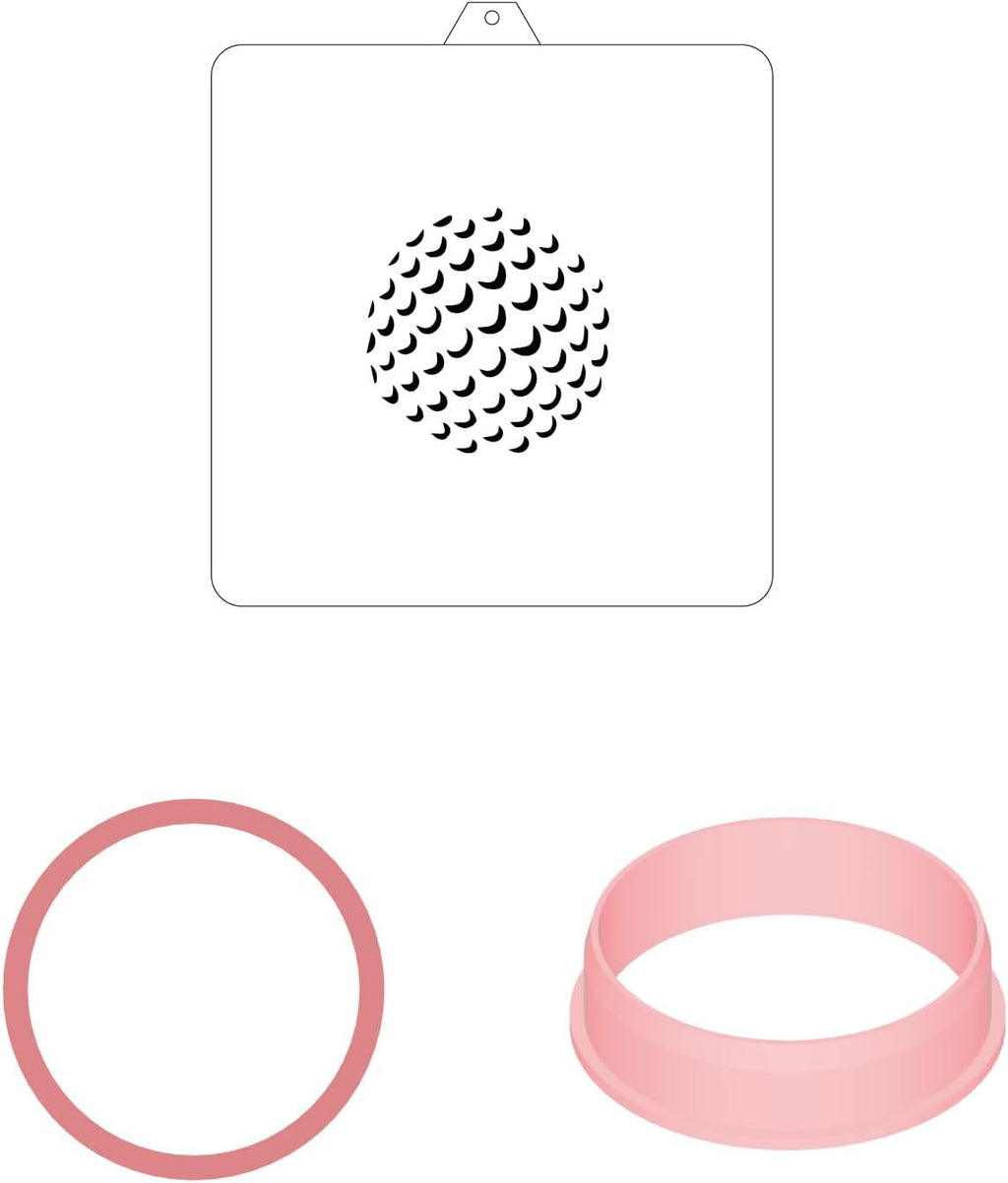Cookie cutter and stencil set Baking stencils and cutters bundle DIY bakery decorating kit Cookie cutter with stencils Icing stencil and cookie cutter combo (Balls)