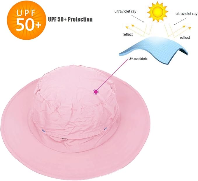 Flammi Mosquito Net Hat Safari Hat UPF 50+ Sun Protection Boonie Hats for Men with Neck Flap Fishing Hiking Hat for Men/Women