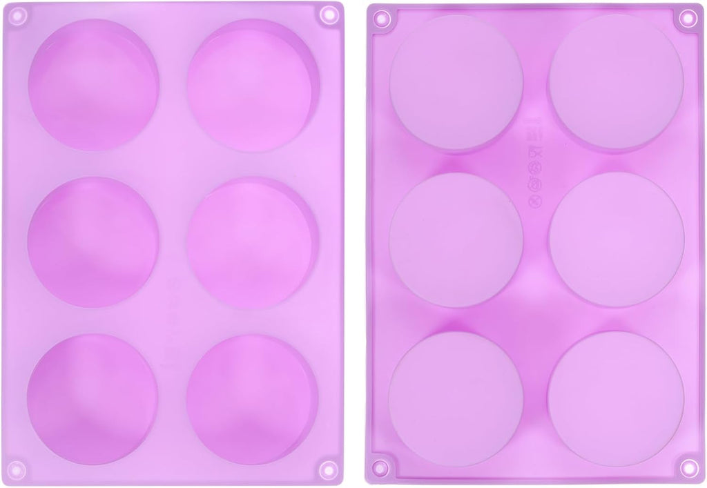 uxcell 2pcs Silicone Muffins Pan, 6 Cup Silicone Cupcake Pan Nonstick Baking Tray for Muffins, Cupcakes, Dishwasher Safe, Purple