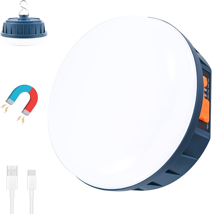 10000mAh LED Hanging Camping Lantern Rechargeable Essentials, 200W Outdoor Camping Tent Lights for Camping Decor, 4000LM Waterproof Backpacking Lanterns for Power Outages, Emergency, Hurricane, Hiking