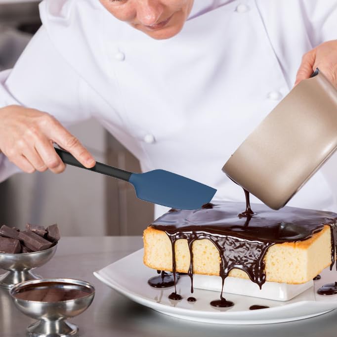 Coukre Silicone Spatula Set of 5,High Temperature Resistant, Food Grade Silicone, Dishwasher Safe, for Baking, Cooking (Dark Blue)