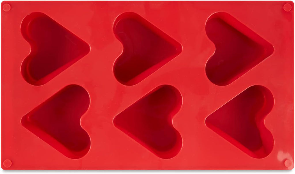 AME D'ESSENCE Heart Shaped Silicone Baking Mold - Non-Stick, Flexible, 6-Cup Capacity (4.4 oz), Reusable and Food-Grade - Perfect for Cakes, Muffins, Mousse, and More!
