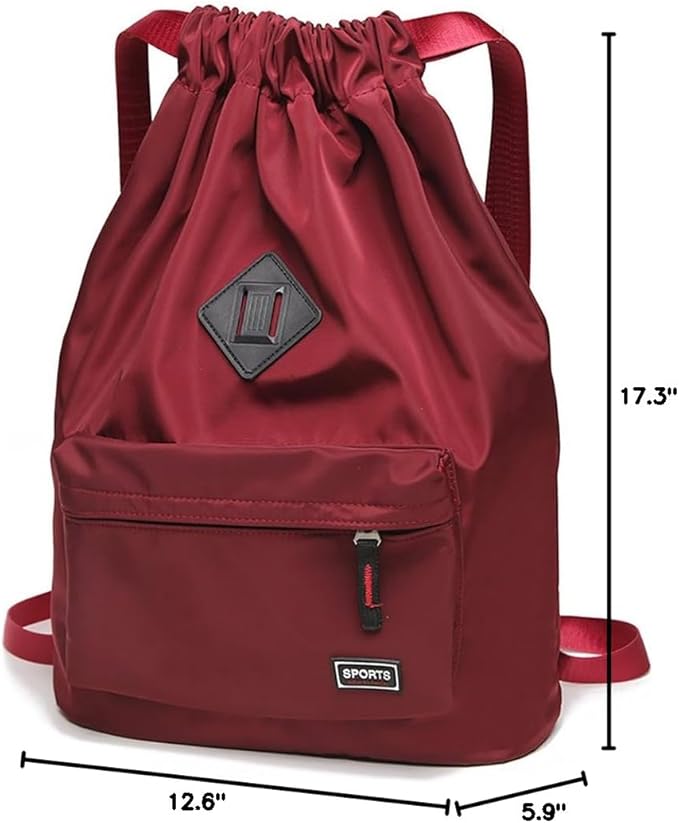 Peicees Waterproof Drawstring Sport Bag Lightweight Sackpack Backpack for Men and Women