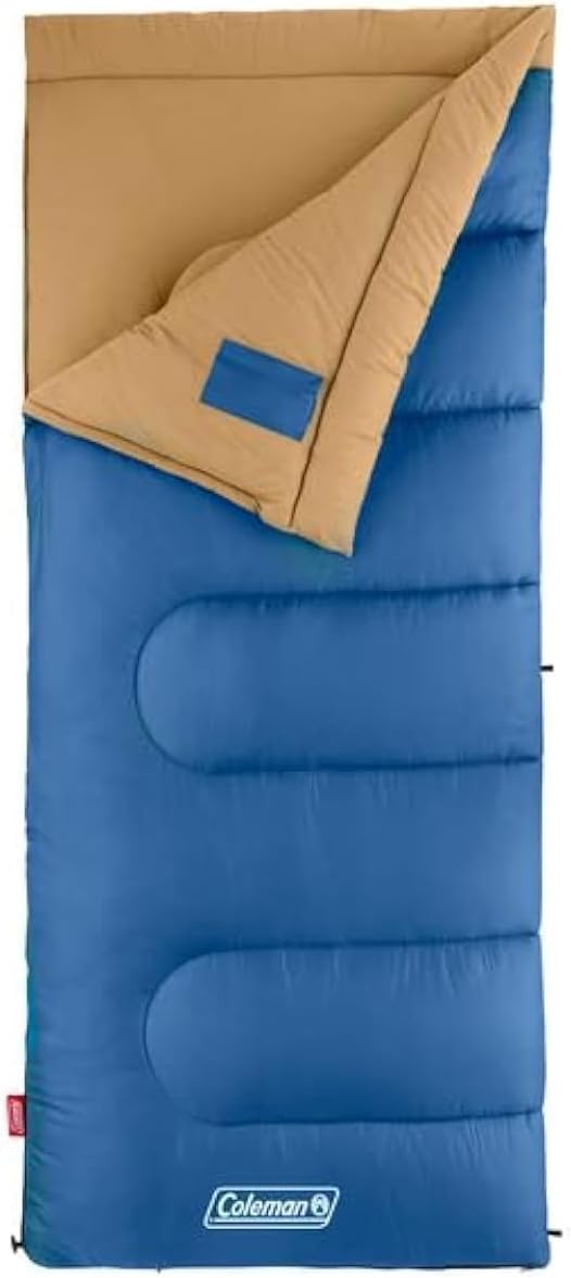 Coleman Brazos 20/30°F Adult Cool-Weather Sleeping Bag with No-Snag Zipper & Stuff Sack, Machine Washable