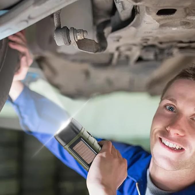 TOCH 4-Pack Hand Crank Solar Powered Flashlight LED Flashlight Emergency Lights for Outdoor Sports Hiking Campings