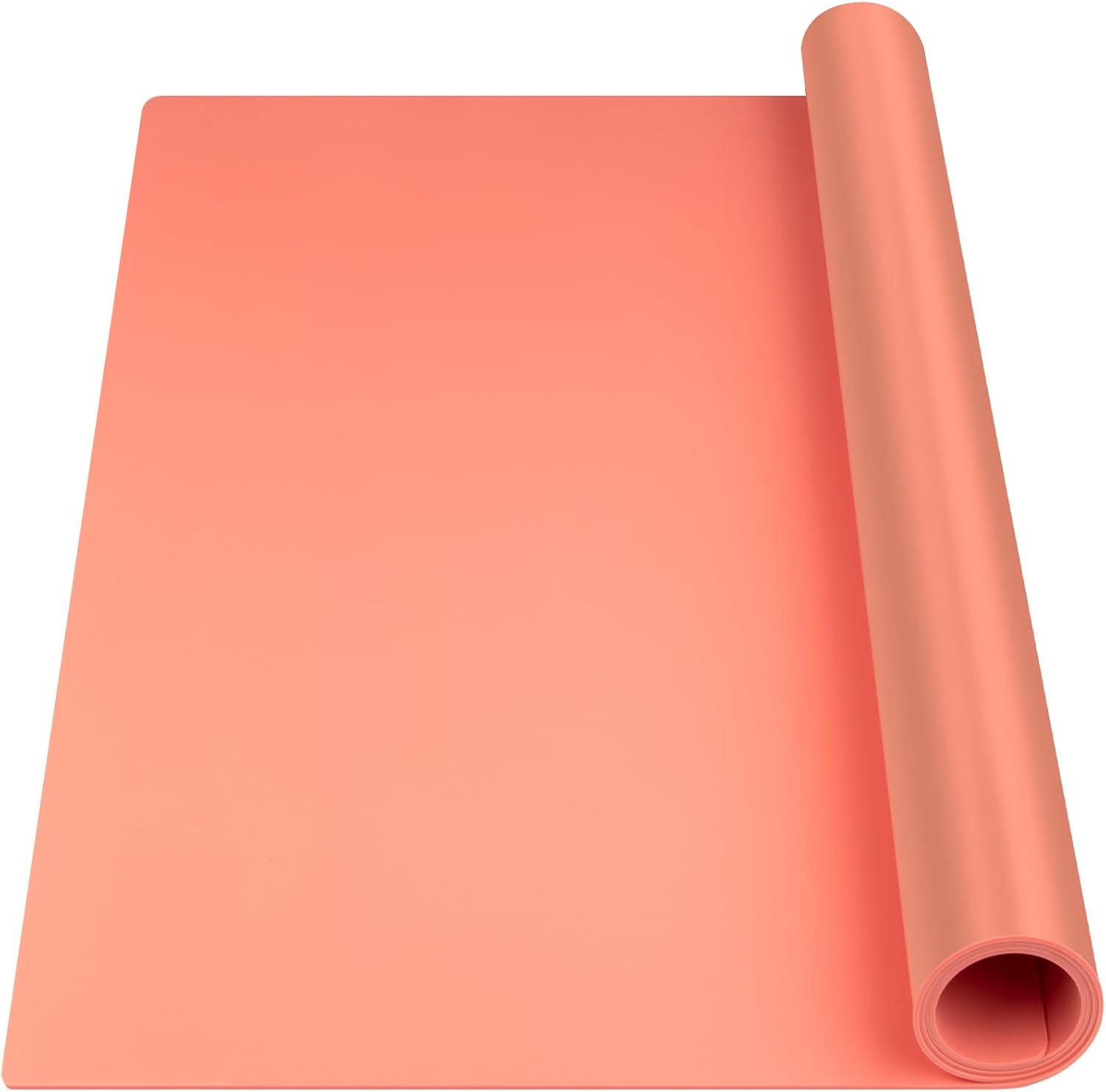 Silicone Mat Heat Resistant Mats for Countertop, Large Silicone Mats for Crafts Kitchen Counter Workbench Table protector, Size 36x24 inches Thick 2mm,Rolled Package,Coral