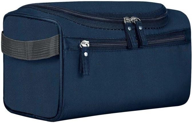Hanging Toiletry Bag for Women and Men Traveling Makeup Large Capacity Cosmetics Portable Dopp Kit Storage Organizer Bag with Hanging Hook for Toiletries Brushes (Dark Blue)