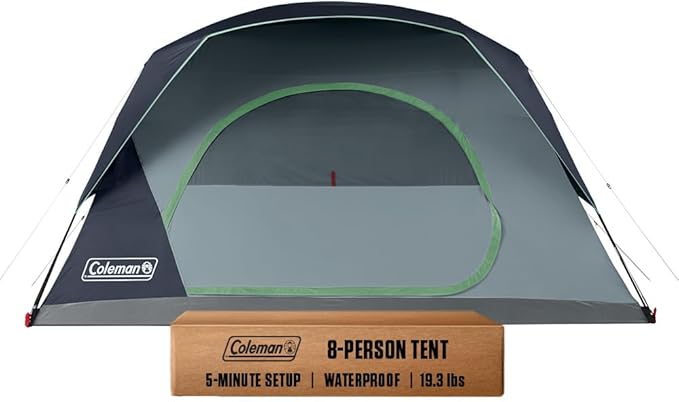 Coleman Skydome Series Camping Tent Weatherproof Tent Includes Pre-Attached Poles Rainfly Carry Bag and Unique Pattern Sets up in 5 Minutes