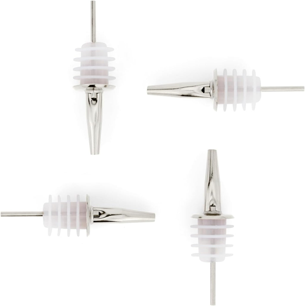 Molimoli Pour Spout Made of Stainless Steel with Automatic Anti-Oxidation Mechanism, Bottle Pourers for Alcohol and Liquor, Olive Oil Dispenser Spout, Wine Pourer Spout,Pack of 4,Silver