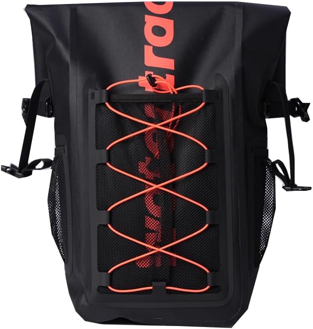 Waterproof Dry Bag for Kayaking, Surfing, Canyoning, Trekking, Camping, Water Sports, Rainproof (Black orange, 25)