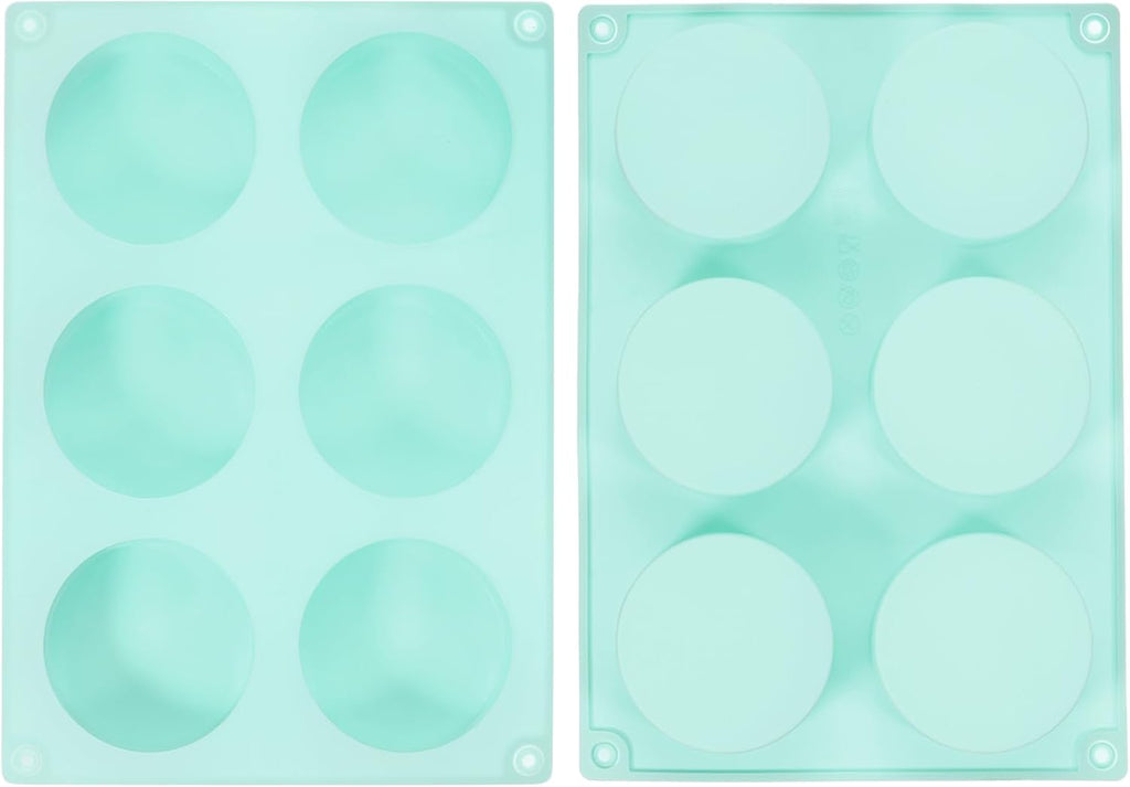 uxcell 2pcs Silicone Muffins Pan, 6 Cup Silicone Cupcake Pan Nonstick Baking Tray for Muffins, Cupcakes, Dishwasher Safe, Green