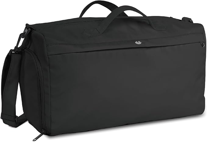 Sports Gym Bag for Women, Travel Workout Duffel Overnight Shoulder Bags with Shoes Compartment and Wet Pocket Lightweight Weekend Waterproof Black