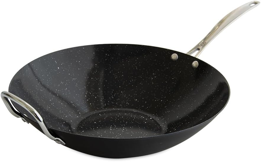 Nordic Ware Basalt Aluminized Steel Spun Wok, 14-Inch, Ceramic Coating