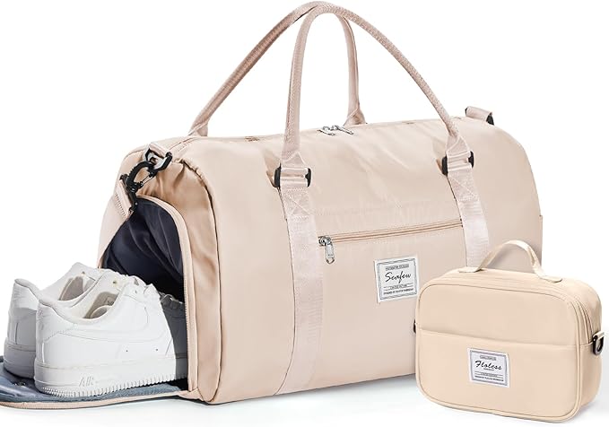 Gym Bag Womens,Travel Duffel Carry on Bag Sport Tote Bag Weekend Overnight Bag