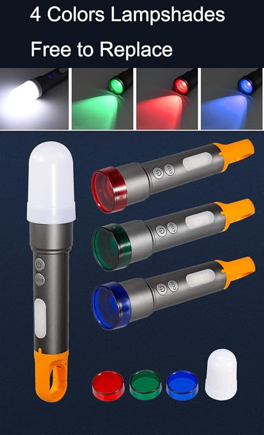 poyoelf Zoomable Led Flashlight with COB Sidelight with Hook,Rechargeable EDC Small Lantern Flashlight,Waterproof,Tactical Portable Handheld Torch for Camping,Hiking,Emergency,Home Use(Black)