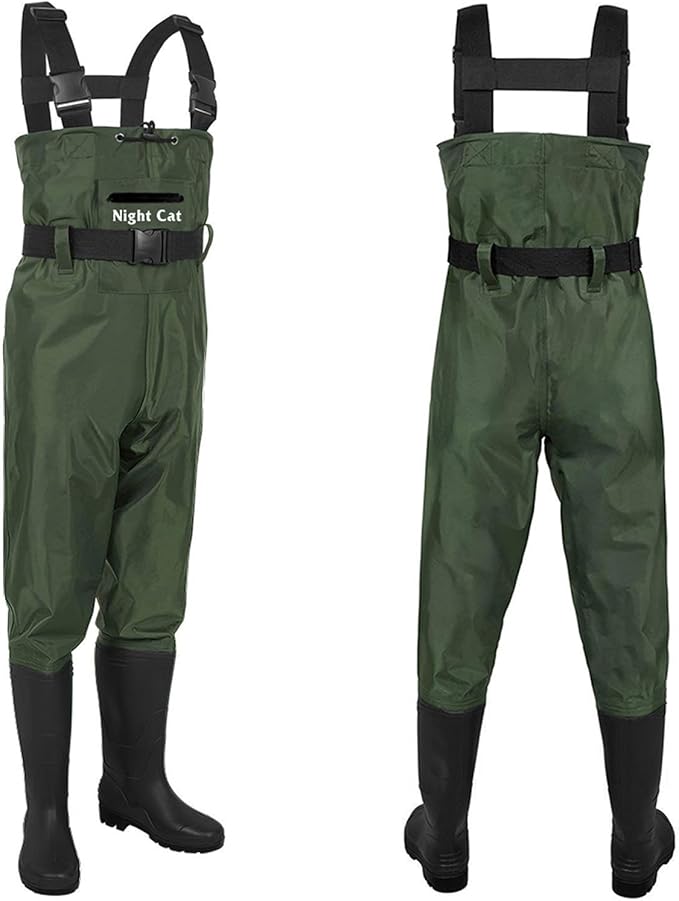 Night Cat Fishing Waders for Men Women Waterproof Hunting Chest Wader with Bootfoot Belt Breathable Lightweight Size 6 to 14