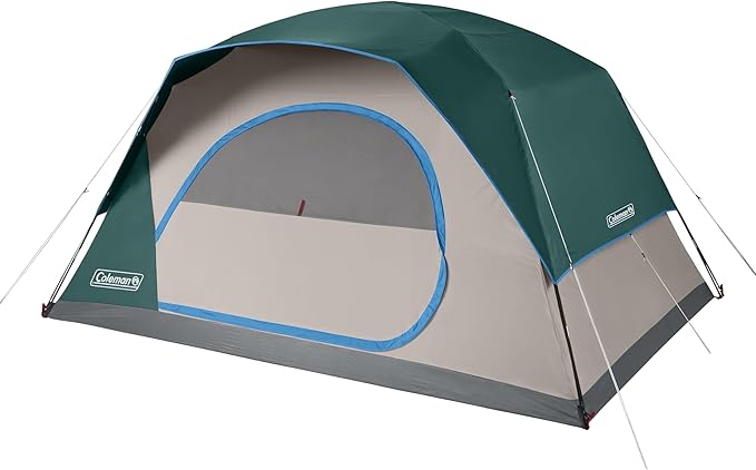 Coleman Skydome Series Camping Tent Weatherproof Tent Includes Pre-Attached Poles Rainfly Carry Bag and Unique Pattern Sets up in 5 Minutes