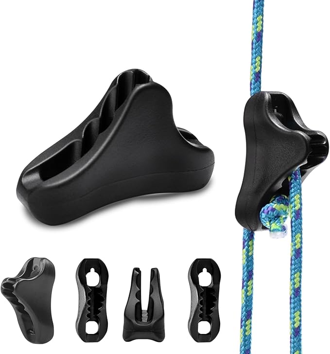 12Pack Rope Tensioner Ultralight Guyline Tensioners Adjuster Tent Rope, Rope Tightener for Tents & Tarps Paracord Ultralight Backpacking Gear, fit 3-5mm Paracord