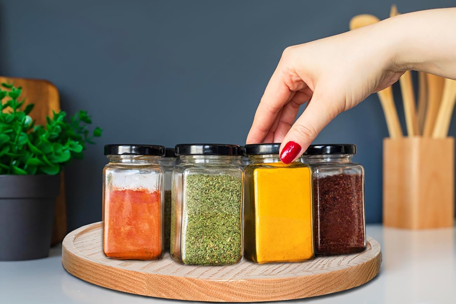 10" USA Oak Wood Lazy Susan Organizer Kitchen Turntable for Cabinet Pantry Table Organize