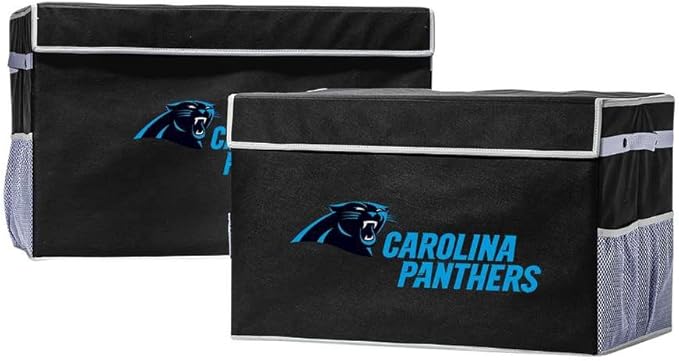 Franklin Sports NFL Storage Footlocker Bins - Large Folding Organizer Containers - NFL Team Office, Bedroom + Living Room Décor - Large + Small Bins